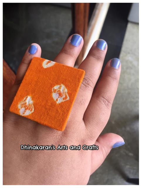 Turmeric Bandhani Fingerring