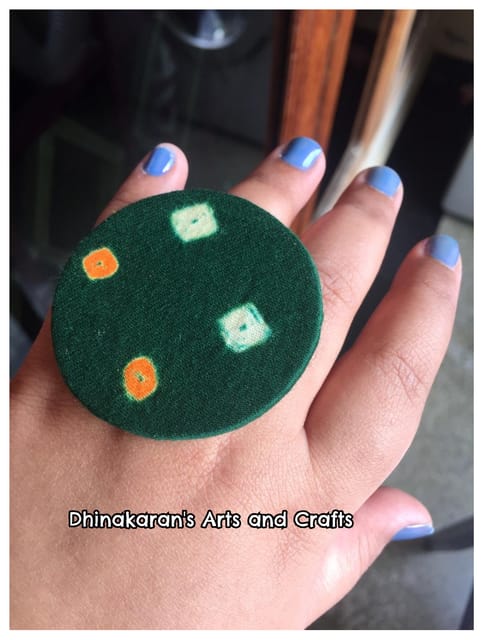 Desi Green Bandhani Fingerring