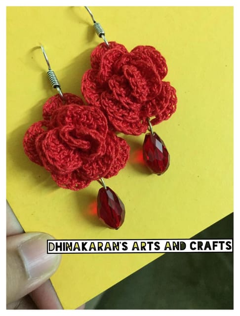 Rose Crochet Earrings