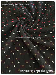 HOT BLACK Bandhani Fabric