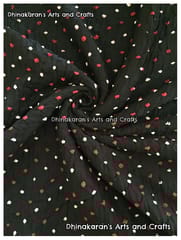 HOT BLACK Bandhani Fabric