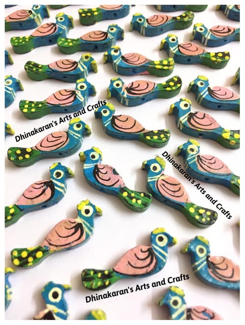 BLUE Peacock Buttons