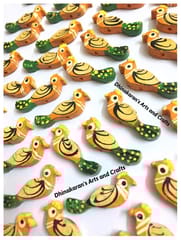ORANGE Peacock Buttons