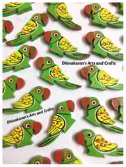 GREEN Big Parrot Buttons