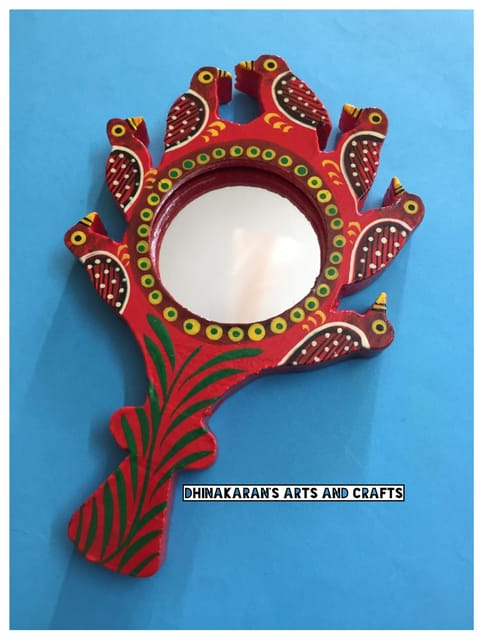 RED BIRD Handpainted HandMirror