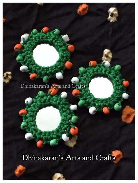 TIRANGA Beaded Mirror Buttons