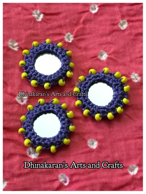 MISTY PURPLE Beaded Mirror Buttons