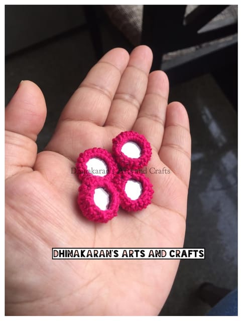 RANI PINK Mini Kutchwork Mirror Buttons