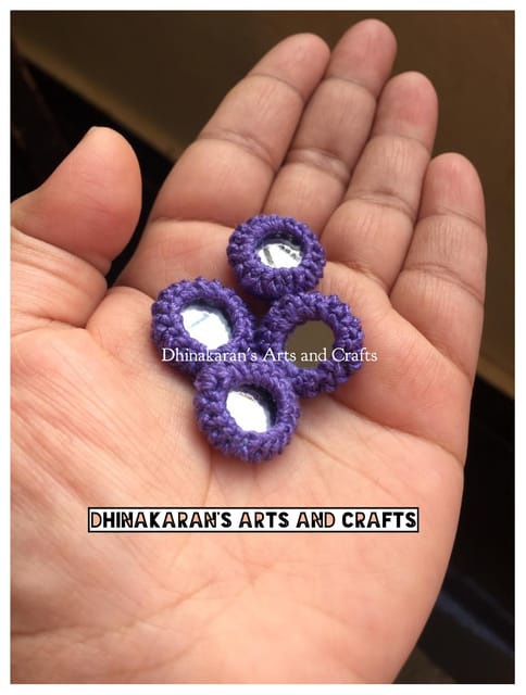 MISTY PURPLE Mini Kutchwork Mirror Buttons