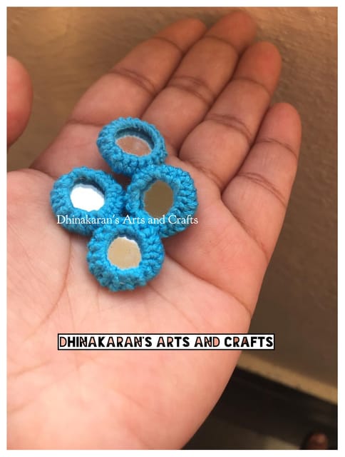 SKY BLUE Mini Kutchwork Mirror Buttons