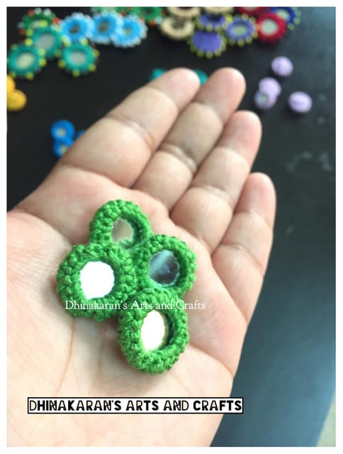 GREEN Mini Kutchwork Mirror Buttons