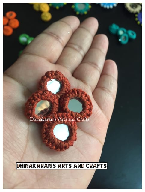 BROWN Mini Kutchwork Mirror Buttons