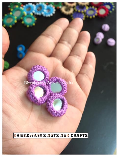 LAVENDER Mini Kutchwork Mirror Buttons