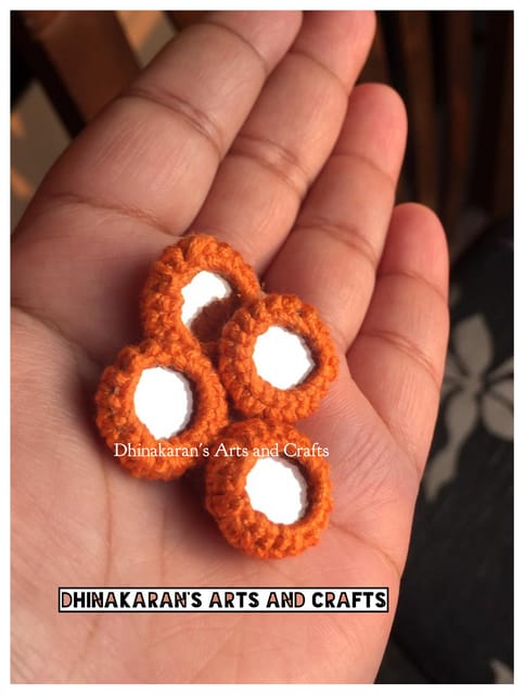 DARK ORANGE Mini Kutchwork Mirror Buttons