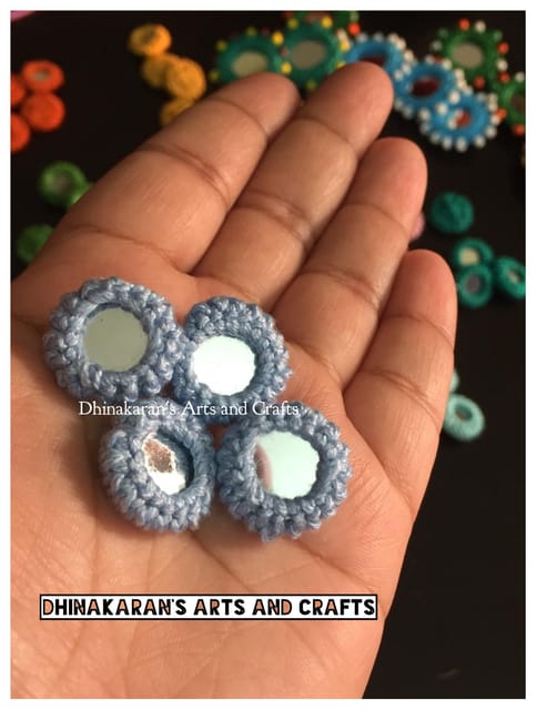 ENGLISH BLUE Mini Kutchwork Mirror Buttons