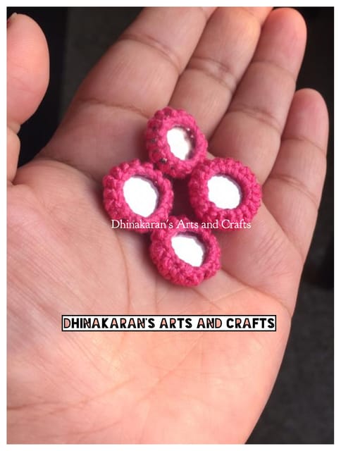 PINK Mini Kutchwork Mirror Buttons