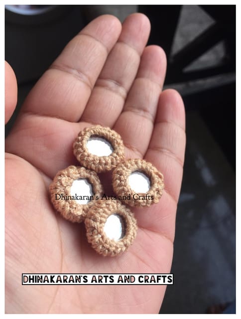 BEIGE Mini Kutchwork Mirror Buttons