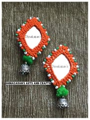 Tiranga Mirror Jhumkis-ORANGE