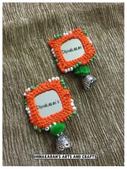 Tiranga Mirror Jhumkis-ORANGE