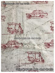 AUTO CAR Block Print Fabric