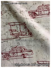 AUTO CAR Block Print Fabric