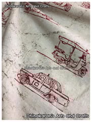 AUTO CAR Block Print Fabric