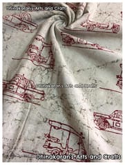 AUTO CAR Block Print Fabric
