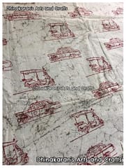 AUTO CAR Block Print Fabric