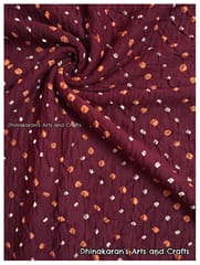 BURGUNDY Bandhani Fabric