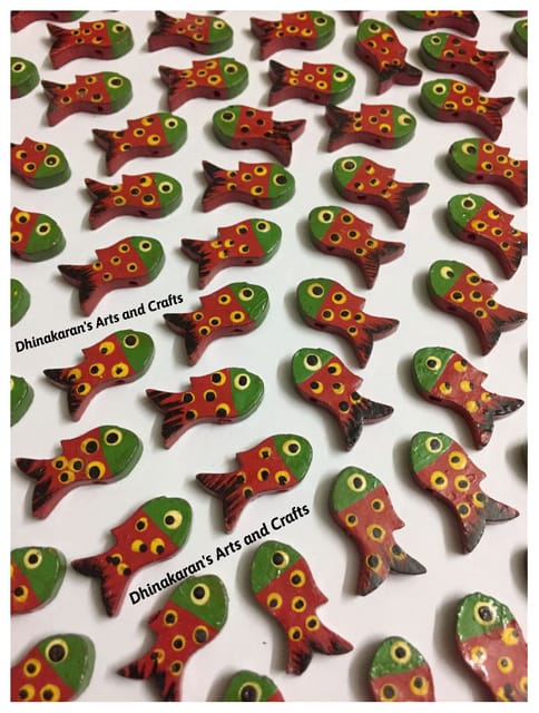 RED Quirky Fish Buttons