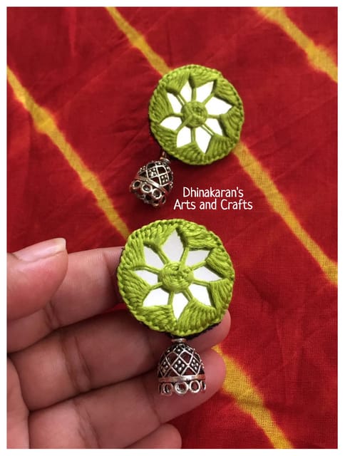 Mela Mirror Jhumkis - (1)