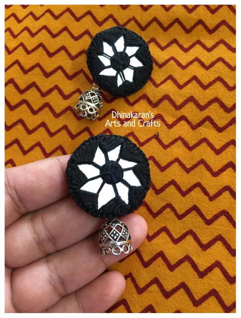 Mela Mirror Jhumkis - (4)