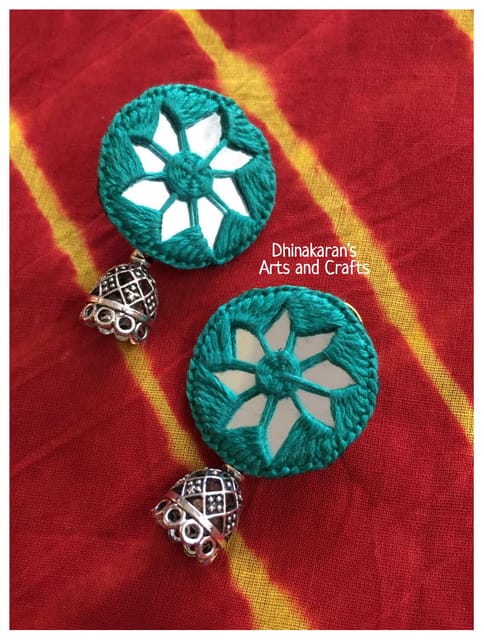 Mela Mirror Jhumkis - (5)
