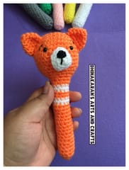 Cute Fox Crochet Baby Rattle