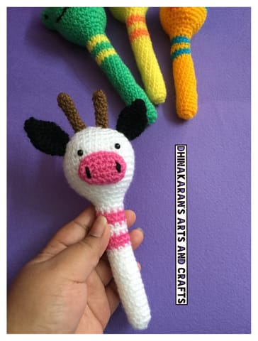 Cow Crochet Baby Rattle