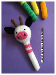 Cow Crochet Baby Rattle