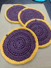 Crochet Coasters-BROWN