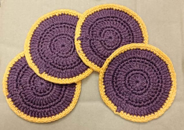 Crochet Coasters-BROWN