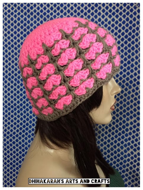 Elegant Pink Crochet Hat