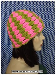 Pink n Green Crochet Hat