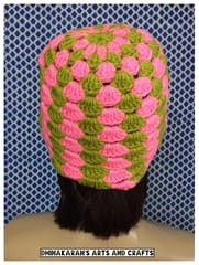 Pink n Green Crochet Hat