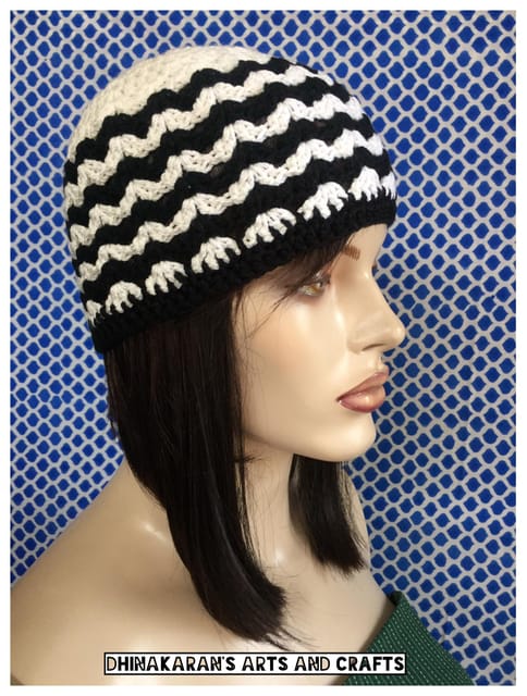Black n White Crochet Hat
