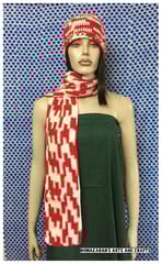 Red & White Crochet Hat & Scarf Set