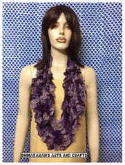Blackcurrant Crochet Ruffle Scarf