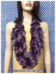 Blackcurrant Crochet Ruffle Scarf