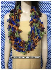 Tropical Crochet Ruffle Scarf