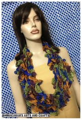 Tropical Crochet Ruffle Scarf