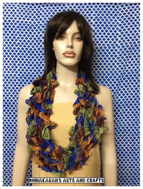 Tropical Crochet Ruffle Scarf