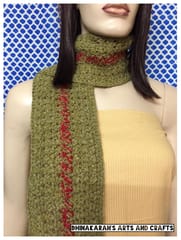 Forest Green Crochet Scarf