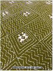 Mehndi Green Warli Full Kanthawork Blouse Piece